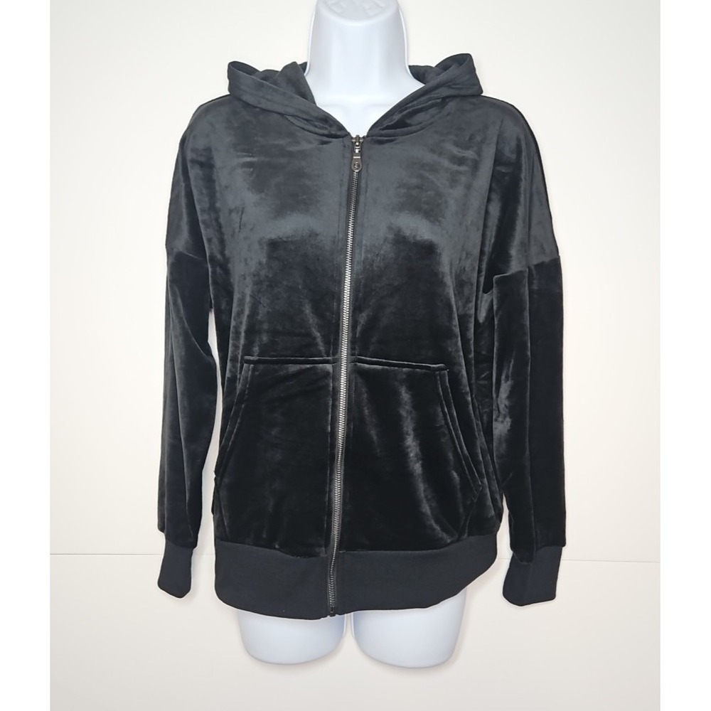 Felina Women's Black Velour Zip Up Hoodie Size Small NWOT